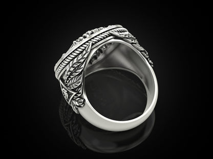 Mens Biker Gothic Skull Crown Ring 925 Sterling Silver Punk King Jewelry US5~ 15