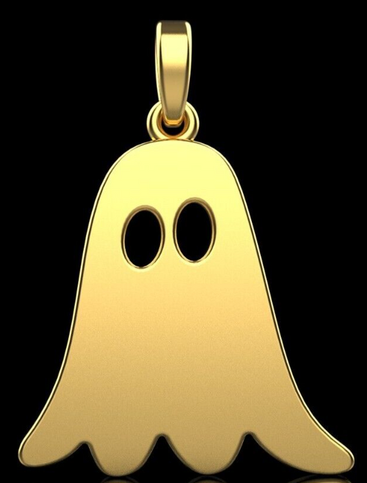 Ghost Pendant Halloween Charm Brass Necklace Spooky Jewelry Halloween Gift Women