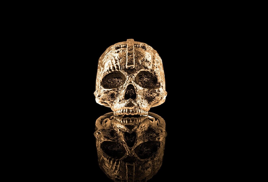 Retro Skull Cross Gothic Brass Ring Demon Punk Biker Rock Style Ring Men US5~15