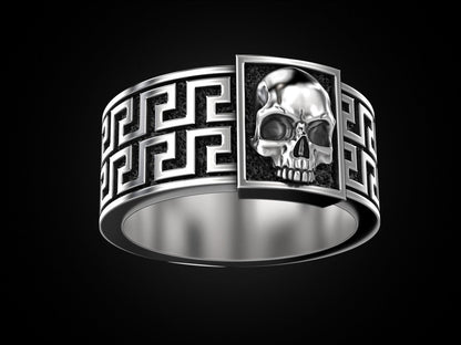 925 Sterling Silver Gothic Skull Ring Men's Biker Punk Heavy Gothic Ring US7~15