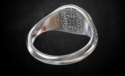 Vintage CZ Signet Ring 925 Silver Handmade Antique Style Gift for Men US5-15