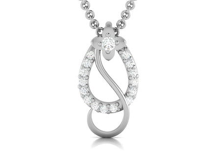 925 Silver CZ Pendant Necklace Bow Flower Design Elegant Wedding Jewelry Gift