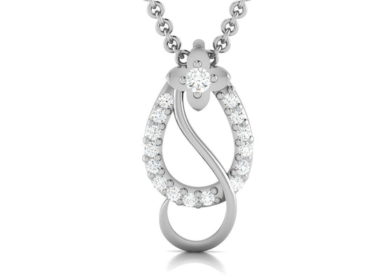 925 Silver CZ Pendant Necklace Bow Flower Design Elegant Wedding Jewelry Gift