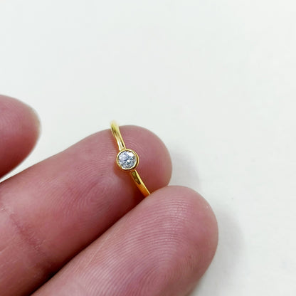 Solitaire Moissanite Ring Silver Minimalist Simple Engagement Ring Gift US5 ~15