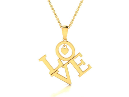 I Love You Heart Pendant Necklace Brass Valentines Gift for Wife Daughter Mom