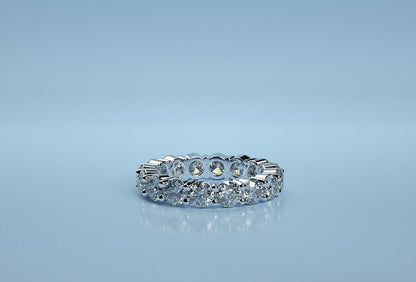 925 Silver CZ Round Eternity Bridal Wedding Band Skinny Ring Women Gift US5-15