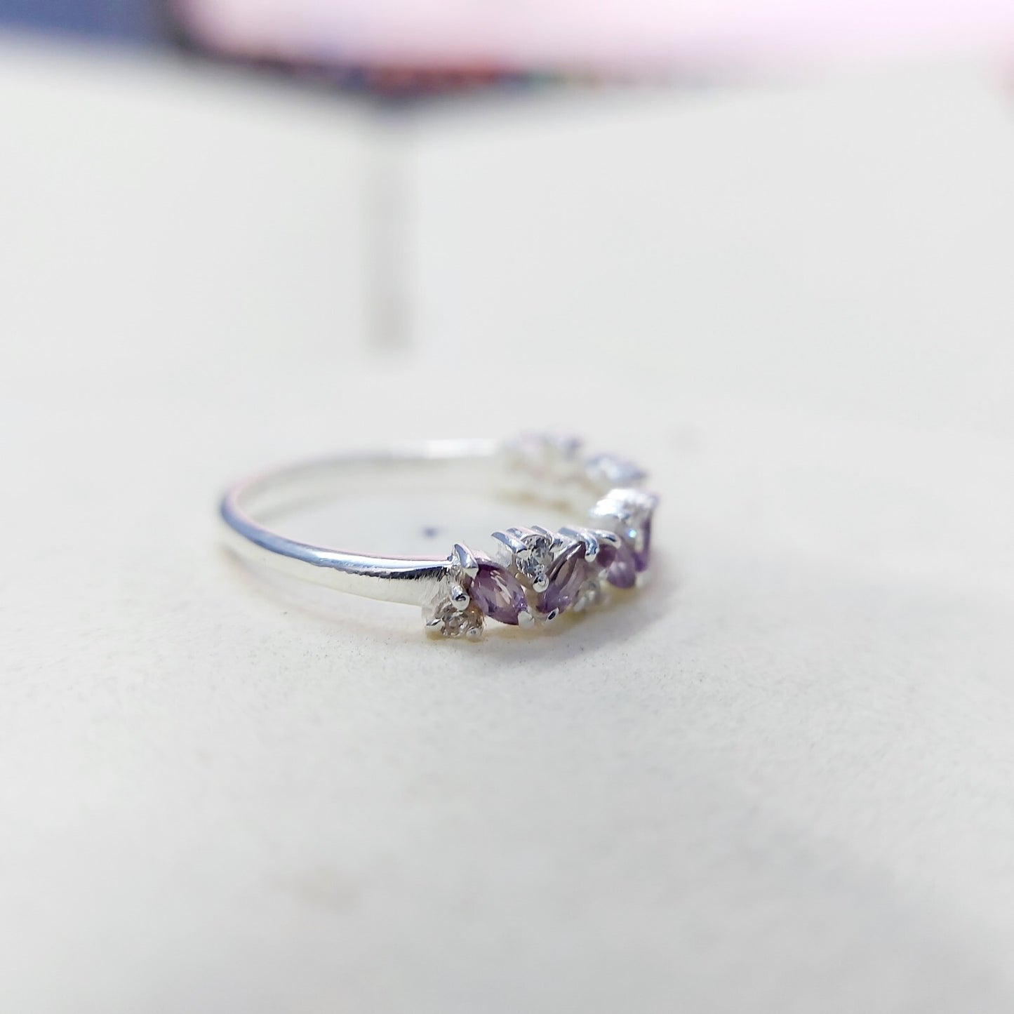 Tanzanite Marquise Target Art Ring 925 Silver Solitaire Accents Gift Band US5-15