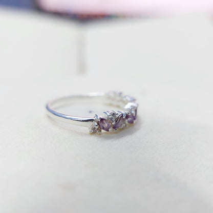 Tanzanite Marquise Target Art Ring 925 Silver Solitaire Accents Gift Band US5-15
