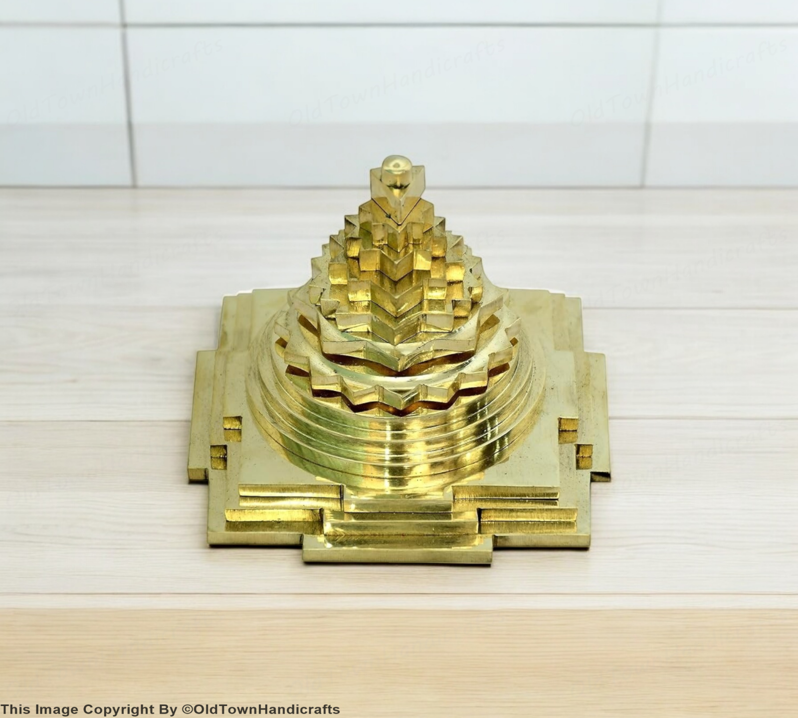 Brass Meru Shree Yantra Solid Puja Decor for Home Office Prosperity Shree Yantra