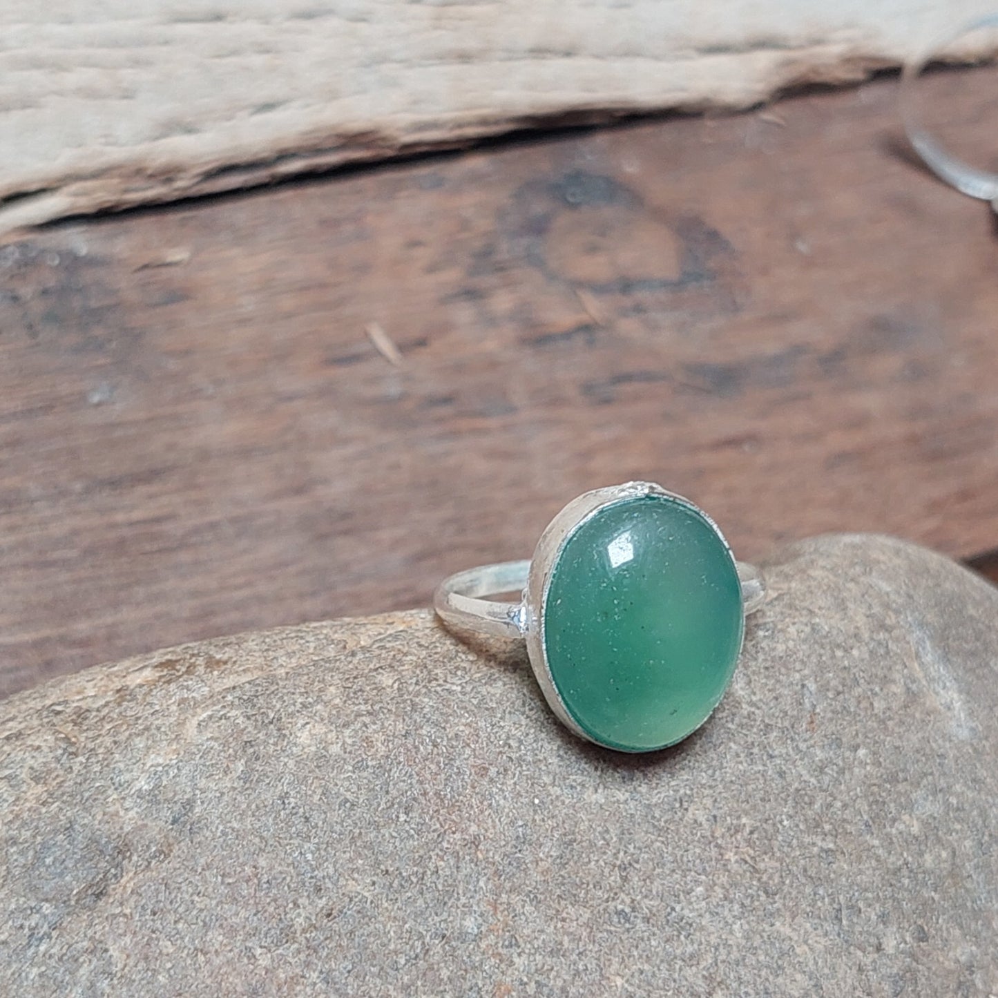 Oval Green Slice Agate Ring,925 Sterling Silver Agate Jewelry,Women's Ring