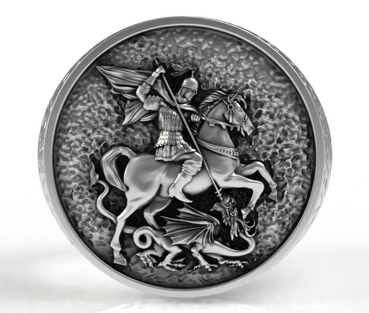 Saint George Dragon Slayer Ring Knight Christian Gift for Men US5~ 15 Unisex