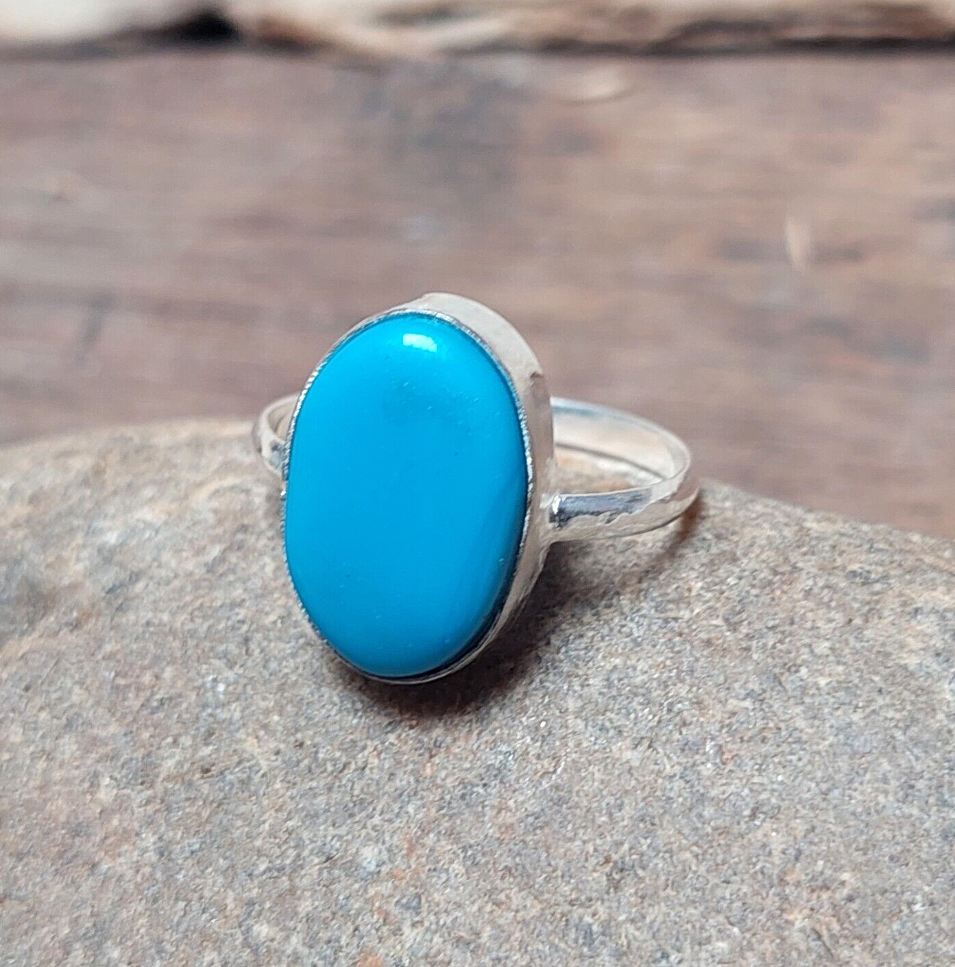 Small Blue Turquoise RIng 925 Sterling Silver Handmade Women Ring Gift for her