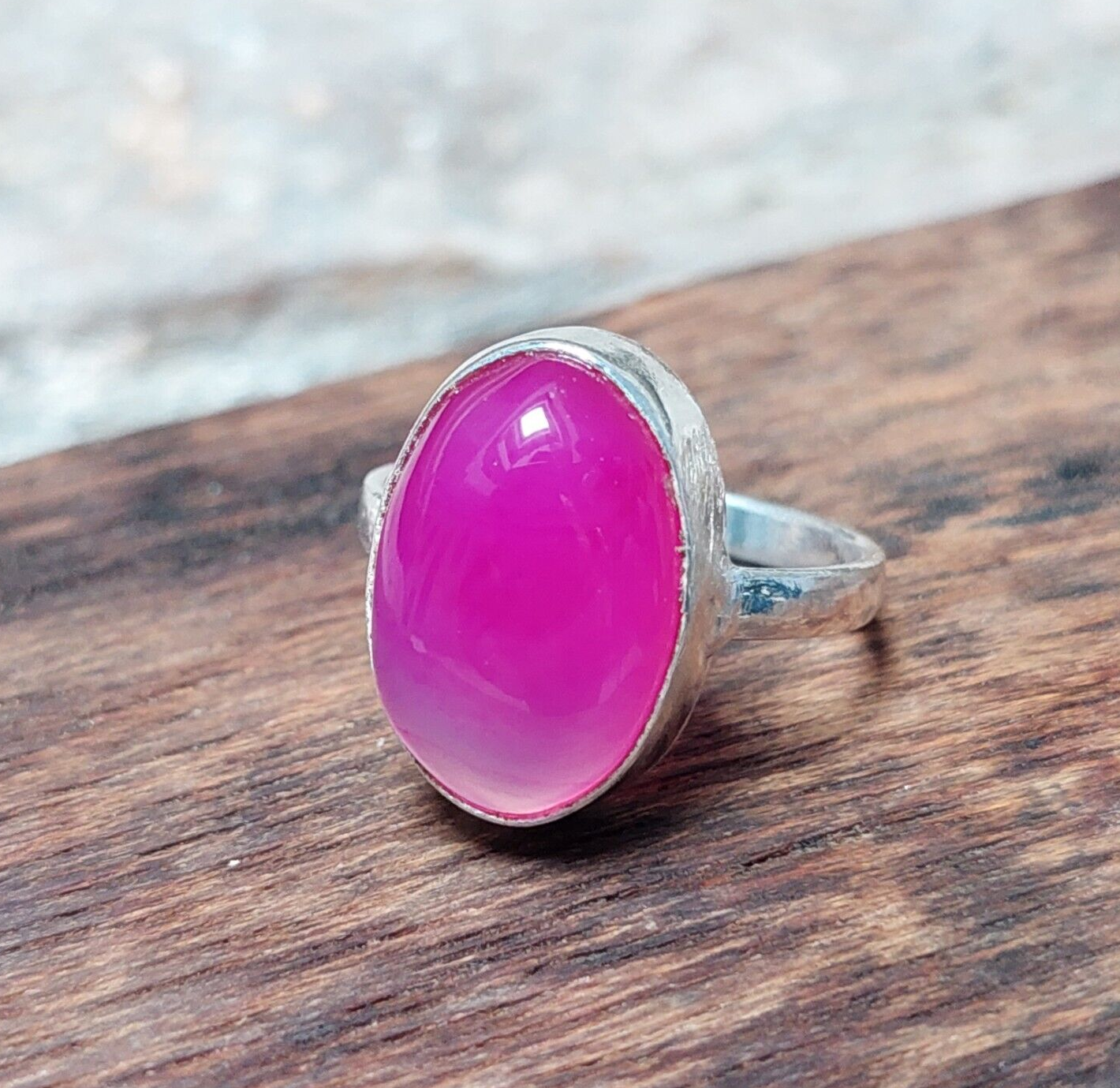 Oval Pink Agate Mens Ring,925 Sterling Silver Ring,Agate Jewelry Handamde Ring