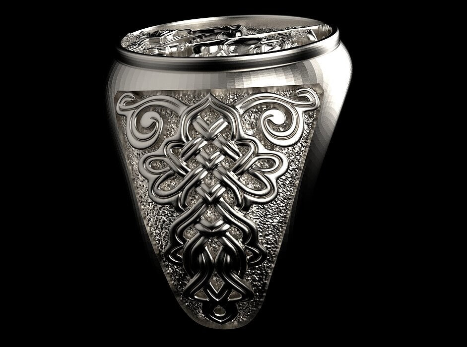 925 Sterling Silver Saint George Ring Dragon Patron Us5~ 15 Men Unique Gift Men