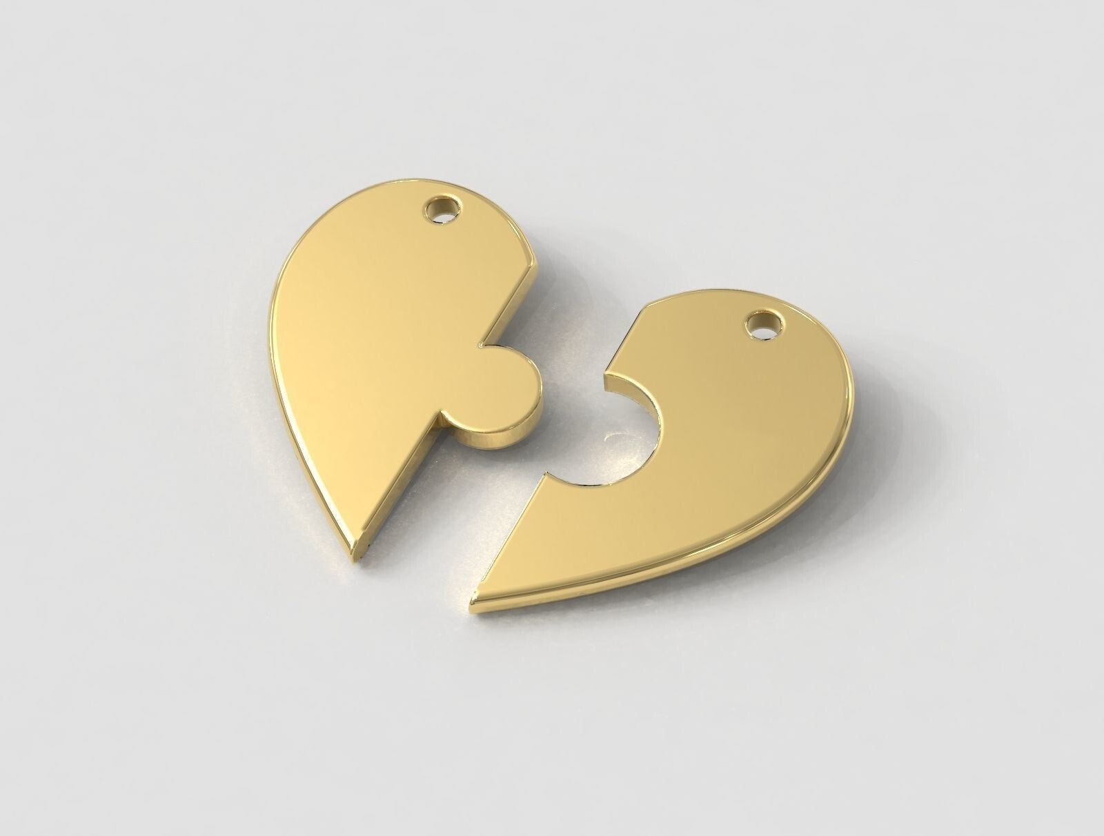 Puzzle Heart Brass Pendant Brass Heart Charm Gift For Couples Friend Valentine