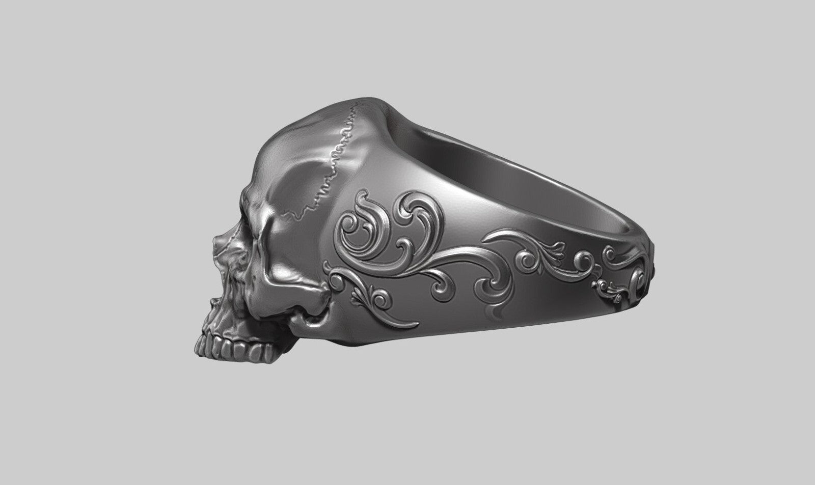 Silver Skull Ring Handmade Bold Gothic Heavy Biker Ring For Men Women US5~15