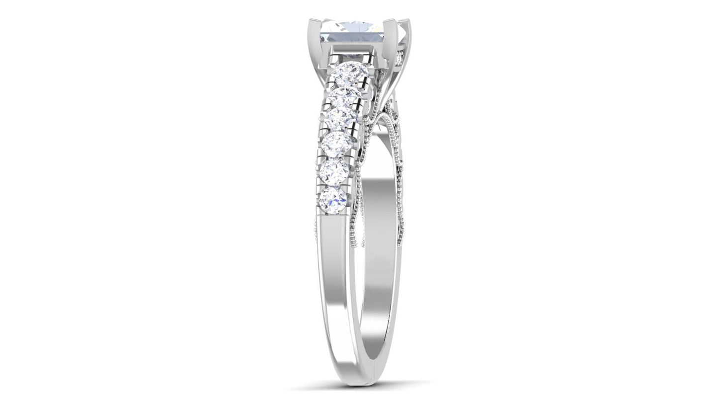 925 Sterling Silver Princess Cut Engagement Ring Lab Diamond Wedding Ring US5-15