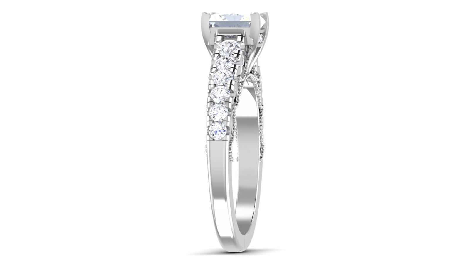 925 Sterling Silver Princess Cut Engagement Ring Lab Diamond Wedding Ring US5-15