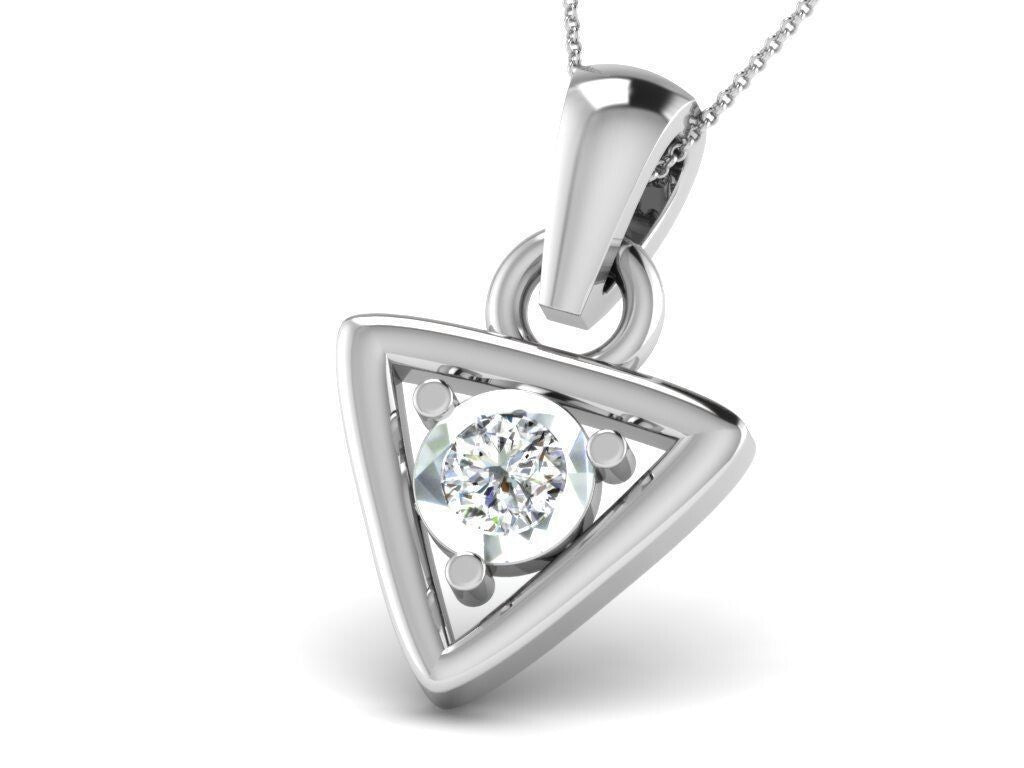 Trillion Shape Moissanite Pendant Luxury Solitaire Silver Trillion Pendant Men
