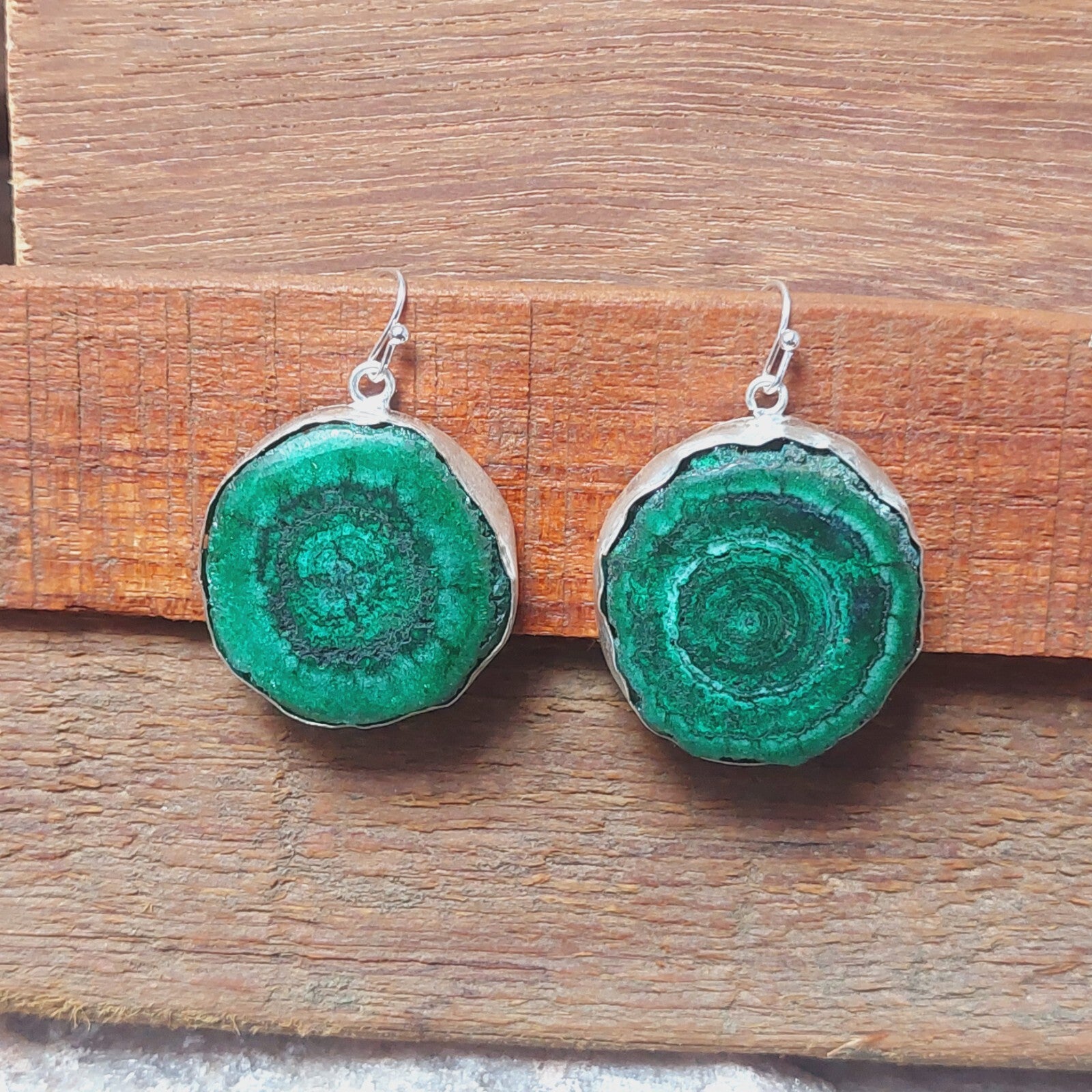 925 Sterling Silver Green Solar Quartz Handmade Earrings Solar Gemstone Earrings