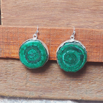 925 Sterling Silver Green Solar Quartz Handmade Earrings Solar Gemstone Earrings