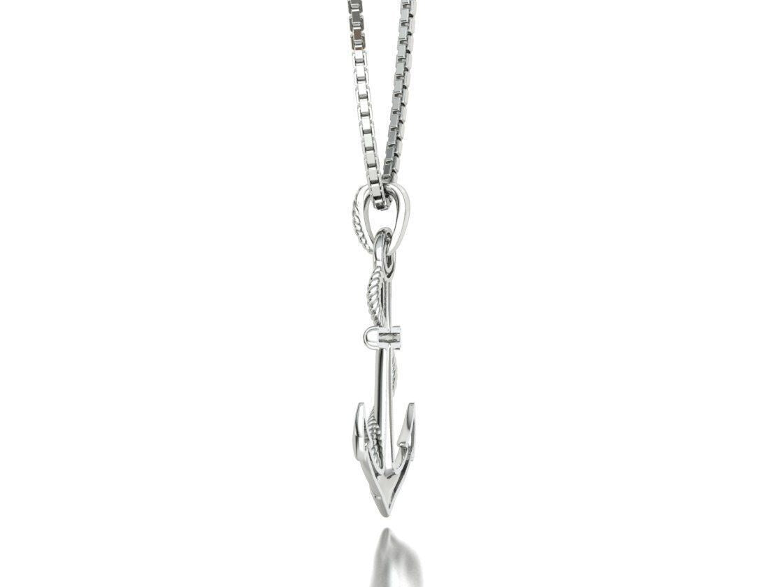 925 Silver Nautical Anchor Pendant Anchor And Rope Necklace For Men Women Gift