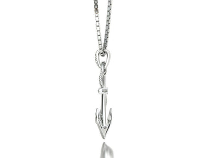 925 Silver Nautical Anchor Pendant Anchor And Rope Necklace For Men Women Gift