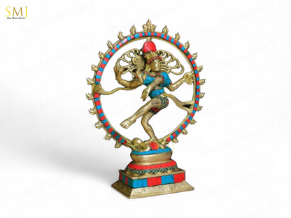 Brass Nataraja Statue Nataraj Dancing Shiva Idol Divine Brass Showpiece Gift