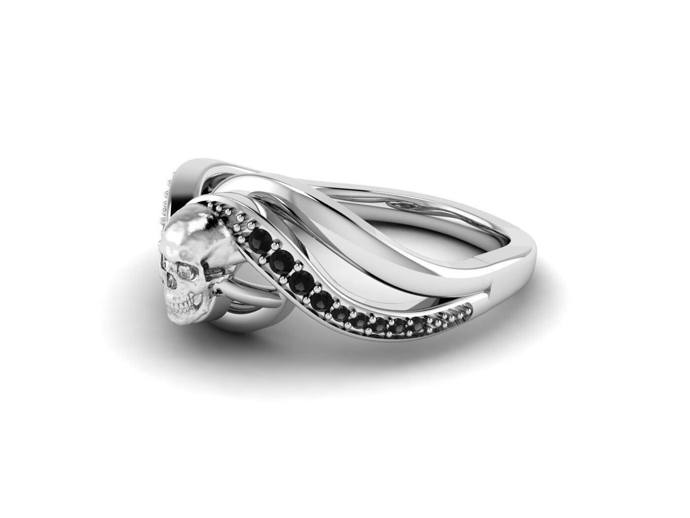 Best Quality Skull Ring Gothic Biker Skull CZ Punk Silver Ring Fast Ship US5~15