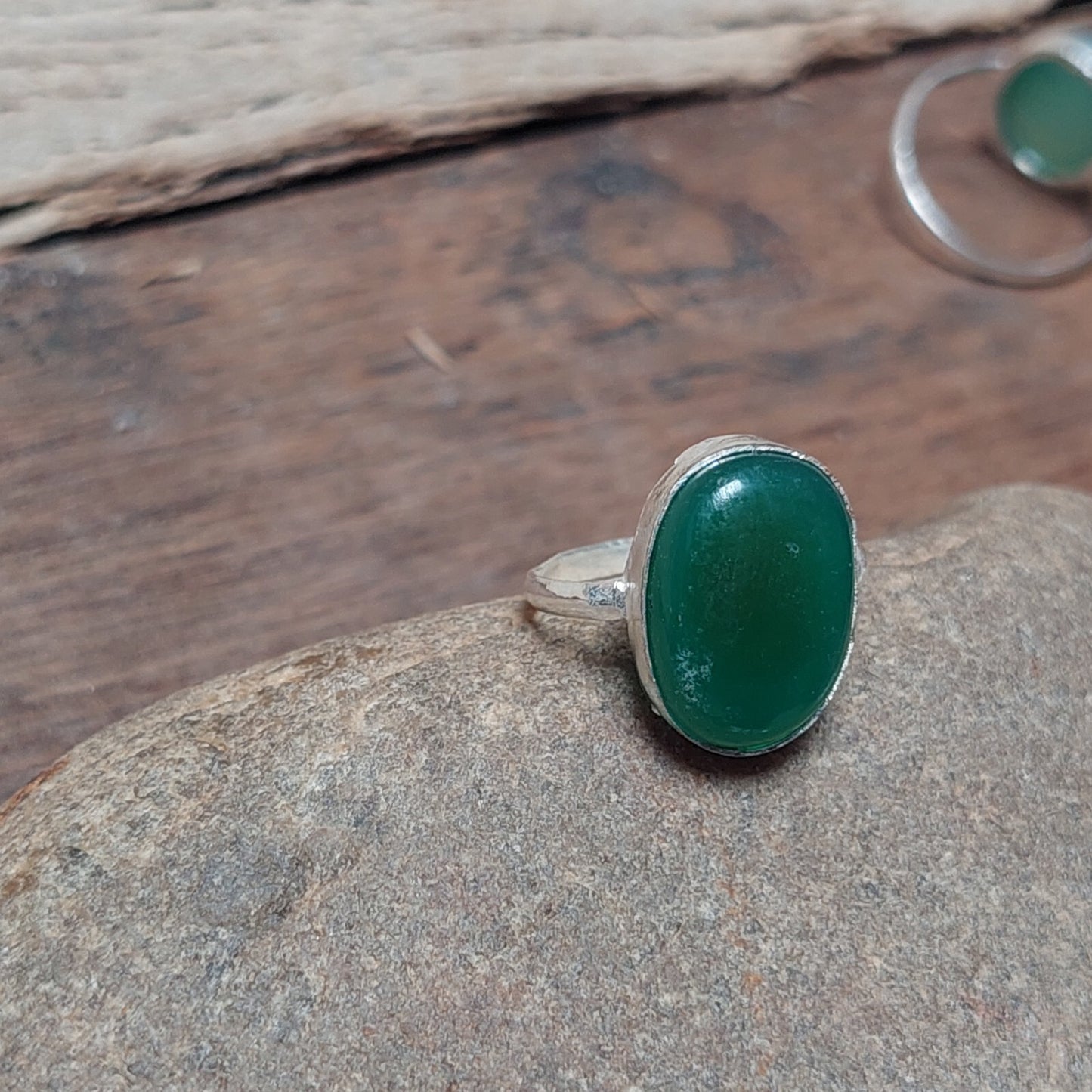 Handmade Oval Green Onyx Ring,Green Statement Ring,925 Sterling Silver Jewelry