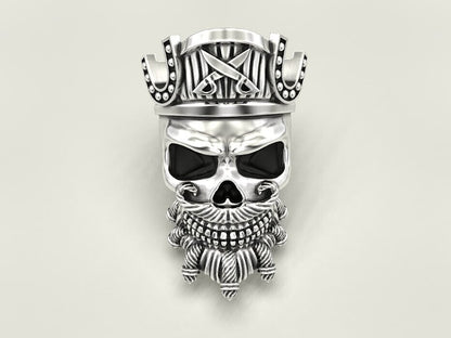 925 Sterling Silver Pirate Skull Ring US5~15 Vintage Biker Rider Gothic Ring