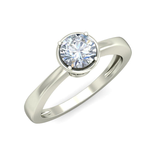 Round Cut CZ Lab Created Engagement Wedding Single Diamond Women Ring US5-15