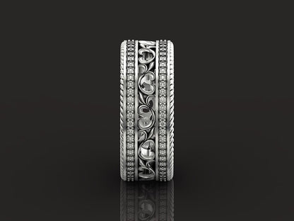 925 Silver CZ Curved Wedding Band Ring Elegant Stackable Women Men Ring US5-15