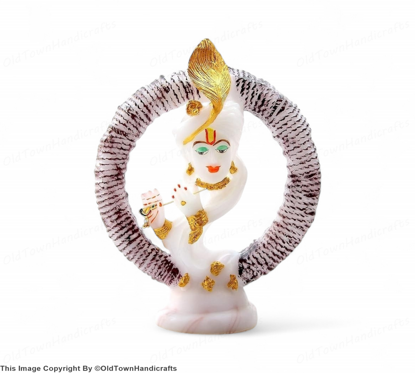 Krishna Handcrafted Krishna Playing Flute Statue Polyresin Decorative Showpiece