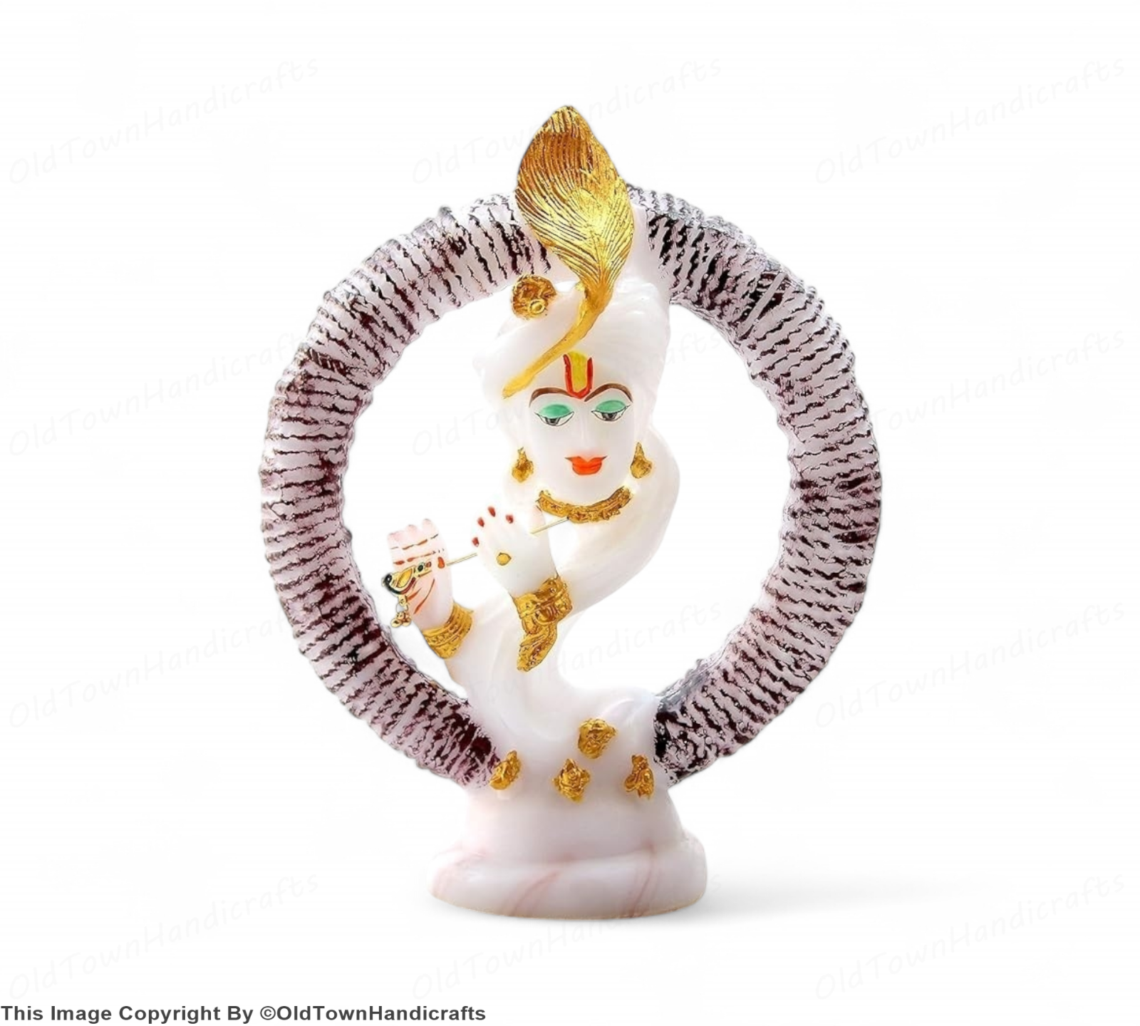 Krishna Handcrafted Krishna Playing Flute Statue Polyresin Decorative Showpiece