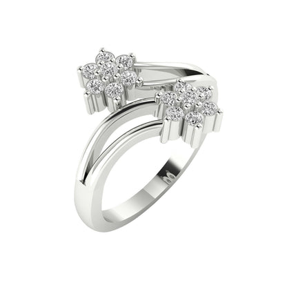 Adjustable Flower CZ Silver Ring Solitaire Promise Ring Engagement Gift Us5~ 15