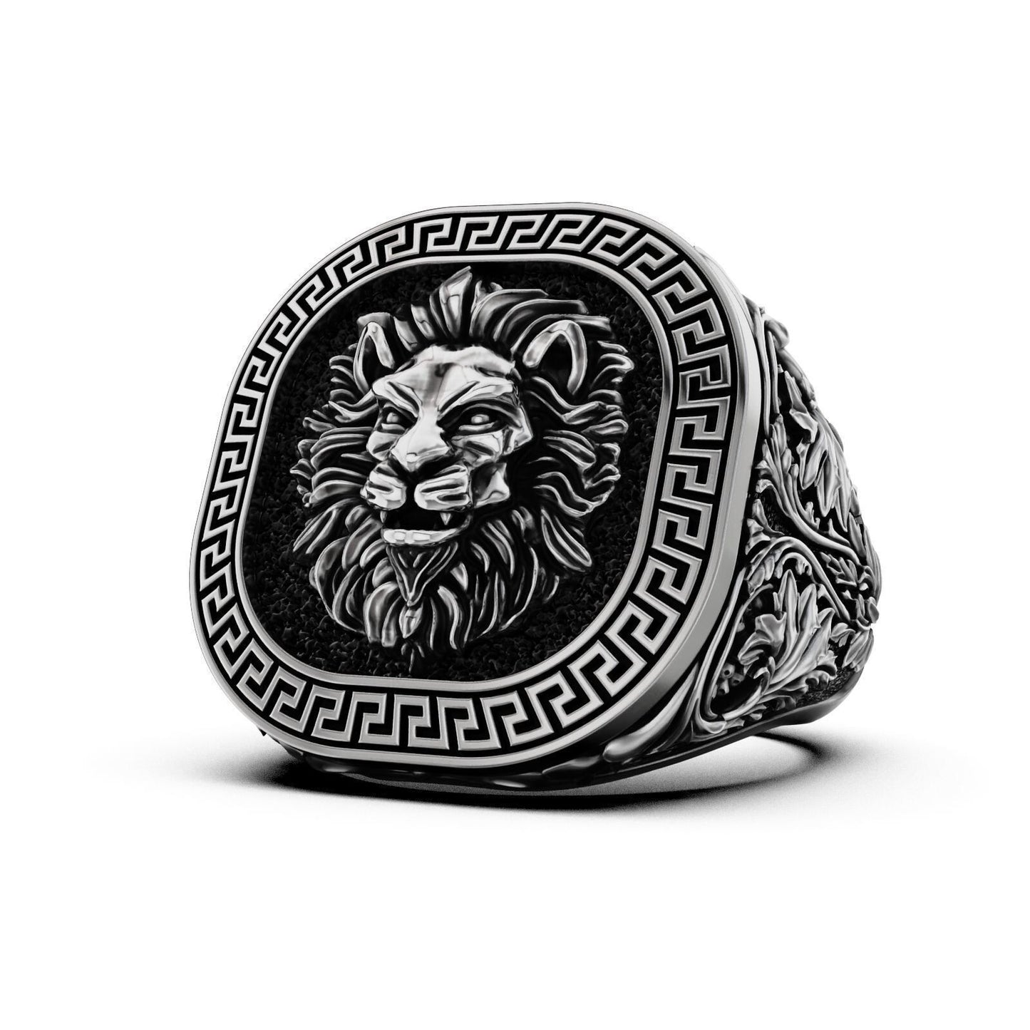 Lion Head 925 Sterling Silver Ring Handmade Men’s Animal Ring Jewelry US5~15