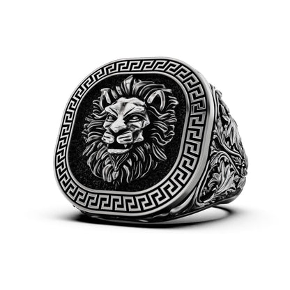 Lion Head 925 Sterling Silver Ring Handmade Men’s Animal Ring Jewelry US5~15