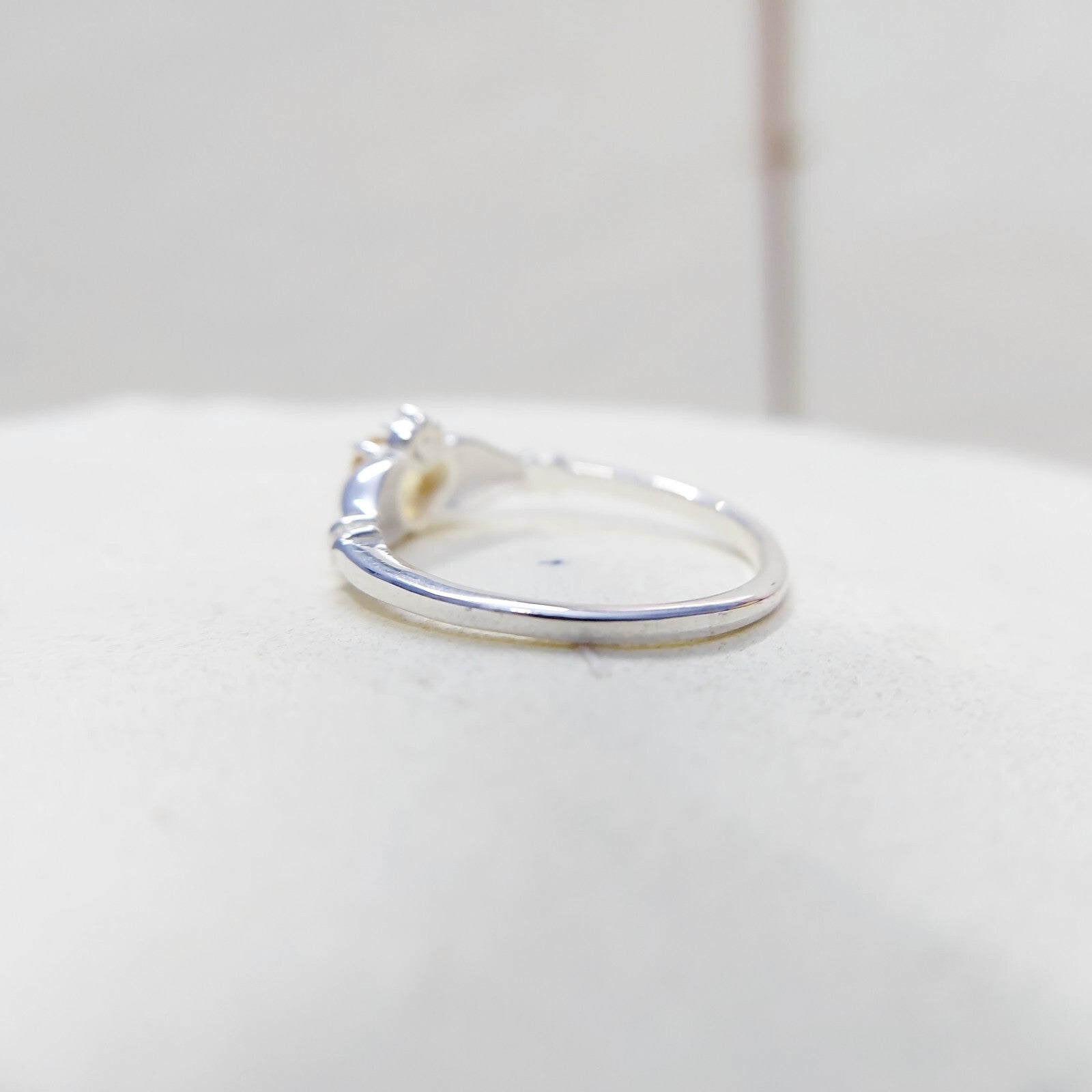 Claddagh Heart Citrine Ring Simulated Birthstone Women Silver Ring Gift Us5~ 15