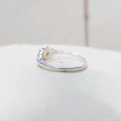 Claddagh Heart Citrine Ring Simulated Birthstone Women Silver Ring Gift Us5~ 15