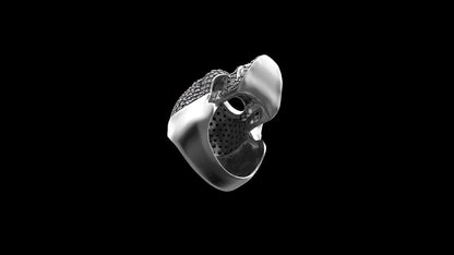 Men Skull Ring 925 Silver Moissanite Skull Ring Handmade Biker Jewelry US7~15