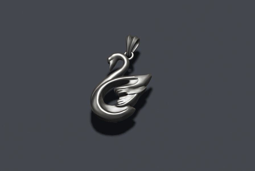925 Sterling Silver Swan Pendant Necklace Birds Charm Jewelry Gift for Women