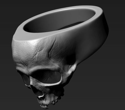 925 Sterling Silver Skull Ring Handmade Bold Unique Dark Aesthetic Ring Us5~ 15