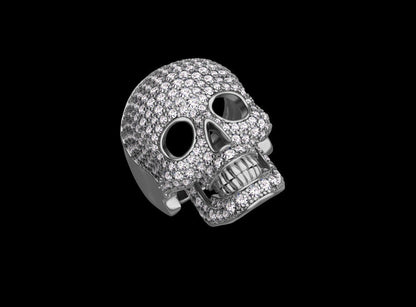 Men Skull Ring 925 Silver Moissanite Skull Ring Handmade Biker Jewelry US7~15