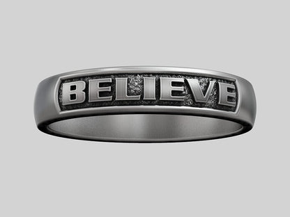 Silver Believe Band US7~15 Handmade Ring Women Men Jewelry Gift Believe Ring