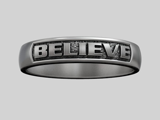 Silver Believe Band US7~15 Handmade Ring Women Men Jewelry Gift Believe Ring
