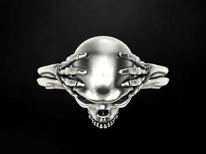 925 Silver Skull Bone Ring Gothic Biker Style Jewelry For Men Women Gift US5~15
