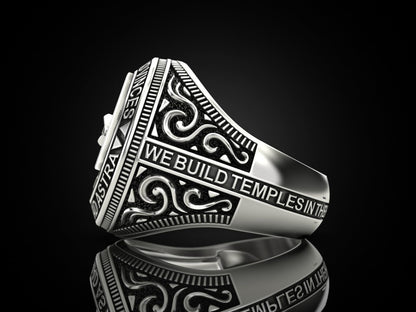 Masonic Freemason Third Eye 925 Sterling Silver Men's Biker Ring US7-15 Gift Men