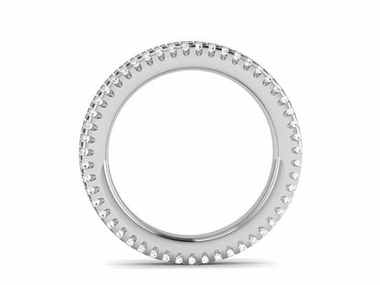 925 Silver CZ Eternity Wedding Band Ring Curved Skinny Style Women Men US5-15