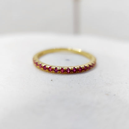 Ruby Stacking Ring Full Eternity Band Birthstone Anniversary Women Ring Us5~ 15